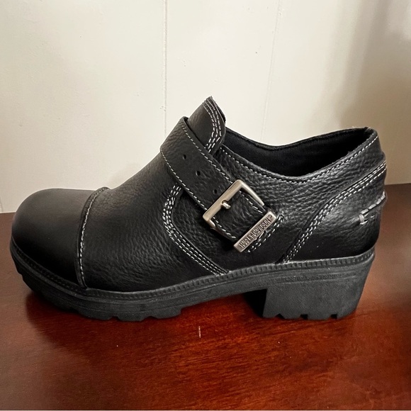 Harley-Davidson vintage Tatum Leather Chunky Moto Shoes Loafers - NWOT Y2K - Picture 7 of 11